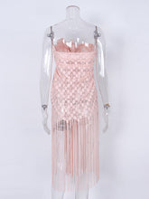 Women's hollow beach lace fringed blouse skirt
