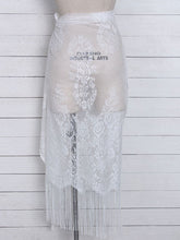 Women's hollow beach lace fringed blouse skirt