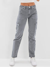 Washed Button Casual Ladies Cotton Trousers