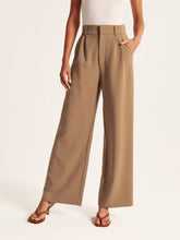 Women's Solid Color High Waist Wide Leg Trousers