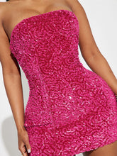 Women's Solid Color Sequin Strapless Minidress