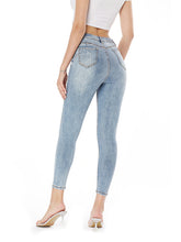 Women's Stretch Washed Slim Calf Jeans