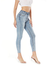 Women's Stretch Washed Slim Calf Jeans