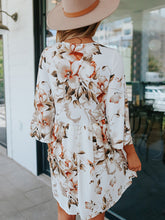 Women's Floral Print Short Sleeve V-Neck Dress