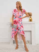 Women's Floral Print Wrap Front Rifle Midi Dress