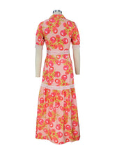 Women's Floral Print Puff-sleeve Maxi Shirtdress