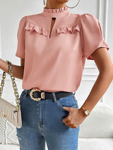 Women's solid color elegant short-sleeved top