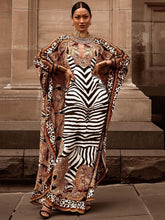 New women's leopard print skirt loose robe dress