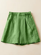 Women's Woven Cotton Linen Baggy Shorts