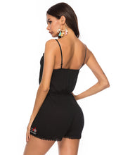 Women's Vintage Floral Embroidered Camisole Jumpsuit