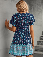 Woman Bohemian Positioning Flower Loose Short Sleeve Dress