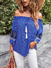 Women's Bohemian Print Loose Off Shoulder Shirt