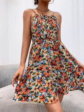 Summer New Elegant Sleeveless Dress Pullover Print Elastic Waist Suspender Skirt