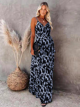 Women's Slit Strap Sexy Printed Midi Dress