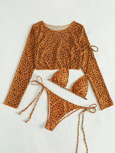 New three-piece swimsuit leopard print bikini