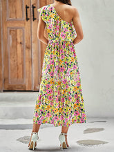 One Shoulder Dress Sleeveless Casual Bohemian Print Dress