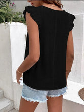 Women's V-neck lace casual solid color shirt