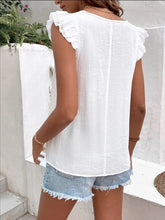 Women's V-neck lace casual solid color shirt