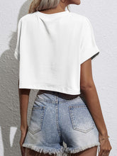 Batwing Sleeve Pocket Patched Crop Tee