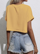 Batwing Sleeve Pocket Patched Crop Tee
