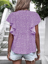 Women's Boho Tops Floral V Neck Short Sleeves Casual T-Shirt Shirt