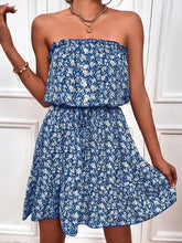 Women's woven floral sexy tube top short dress