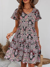 Women's Woven V Neck Loose Paisley Print Dress