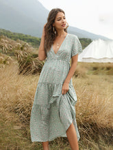 Summer Casual Vacation Women's Ruffle Floral Bohemian Dress