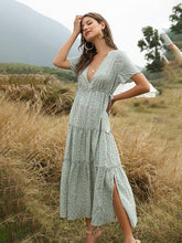 Summer Casual Vacation Women's Ruffle Floral Bohemian Dress