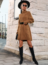 New mid-high collar solid color sweater dress