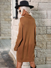 New mid-high collar solid color sweater dress