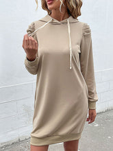 Women's solid color long sleeve sweatshirt dress