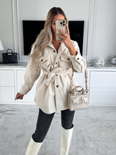 Women's strappy solid color woolen jacket