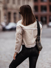 women's fashion fur long sleeve coat