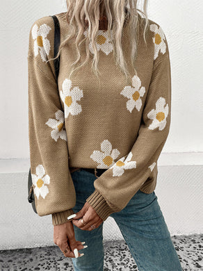 New Fashion Women's Long Sleeve Jacquard Sweater