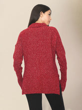 Women's Casual Lapel Drop Shoulder Loose Sweater