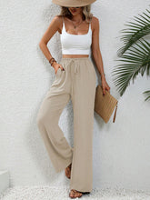 Comfortable casual wide leg pants with elastic waist