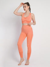 Women's Seamless Dotted Two-piece Peach Hip Trousers Racerback Bra Vest Sports Suit