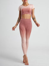 Women's Gradient Hang Dye Seamless Yoga Two-Piece Suit