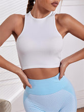 Women's Solid Color Round Neck Quick Dry Pit Bar Sports Vest