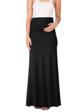 Solid color maternity wear tummy support half-length skirt