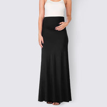 Solid color maternity wear tummy support half-length skirt