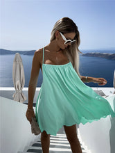 Women's Solid Color Round Neck Sleeveless Loose Sling Dress