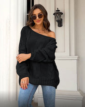 Women's loose knitted sweaters European and American round neck fashionable pullover sweaters